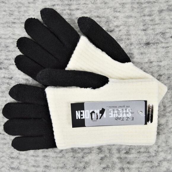 New! Steve Madden Women's Solid Ribbed Knit Cover Touch Screen Gloves - Picture 2 of 4
